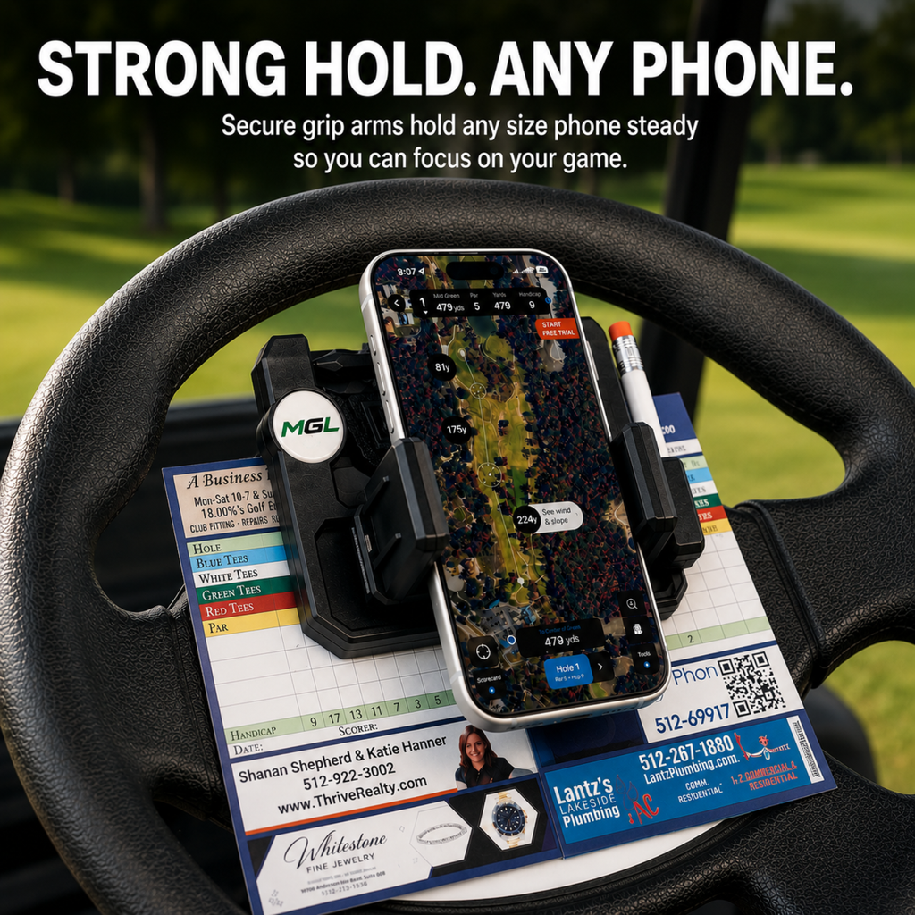 Golf Cart Steering Wheel Phone Mount - Monarch Golf Lab