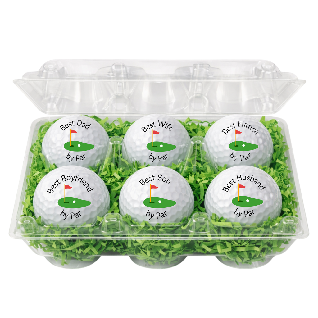 Best By Par Golf Balls Gift Set – Funny Golf Gift for Dad, Husband, Boyfriend, Wife, Son, Mom, Fiancé | 6 Pack Novelty Golf Balls