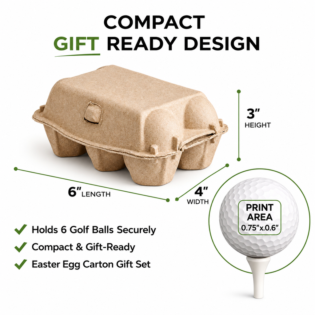 Easter Egg Carton Golf Ball Gift Set – 6 Pack