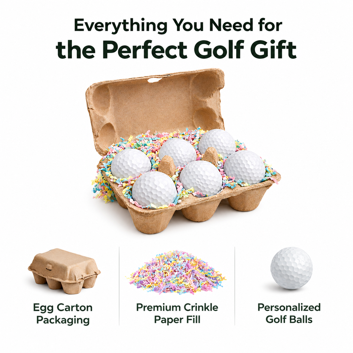 Easter Egg Carton Golf Ball Gift Set – 6 Pack